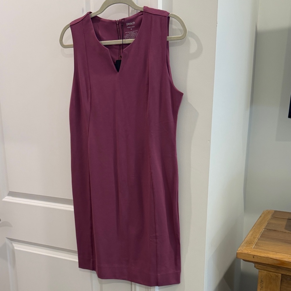 NWT-Peach Sleeveless Sheath Dress in Plum